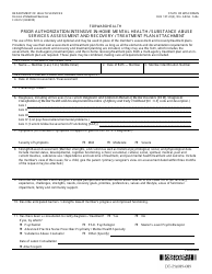 Form F-00212 Prior Authorization Intensive in-Home Mental Health/Substance Abuse Services Assessment and Recovery/Treatment Plan Attachment - Wisconsin