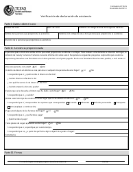 Document preview: Formulario H1134-S Verificacion De Declaracion De Asistencia - Texas (Spanish)