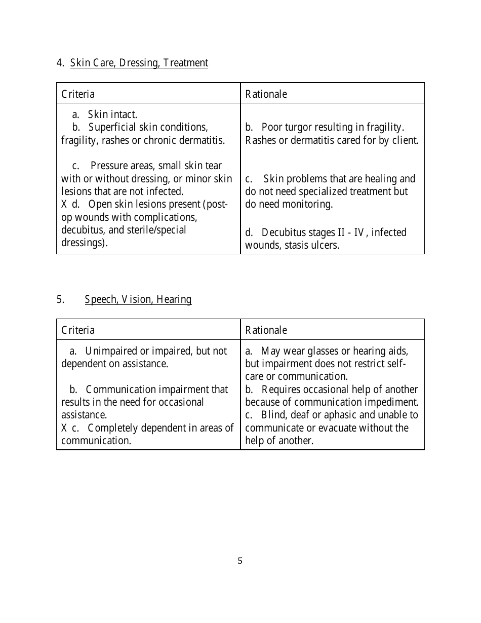 Instructions for Form ALF102 Functional Screening for Assisted Living Facilities - Wyoming, Page 5