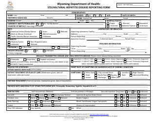 Document preview: Std/HIV/Viral Hepatitis Disease Reporting Form - Wyoming