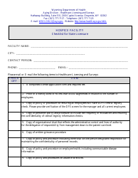 Document preview: Hospice Facility Checklist for State Licensure - Wyoming