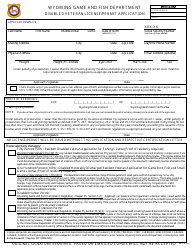 Document preview: Disabled Veteran License/Permit Application - Wyoming