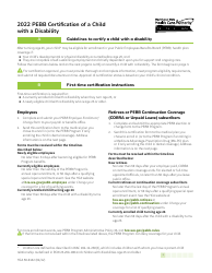 Document preview: Form HCA50-0142 Pebb Certification of a Child With a Disability - Washington