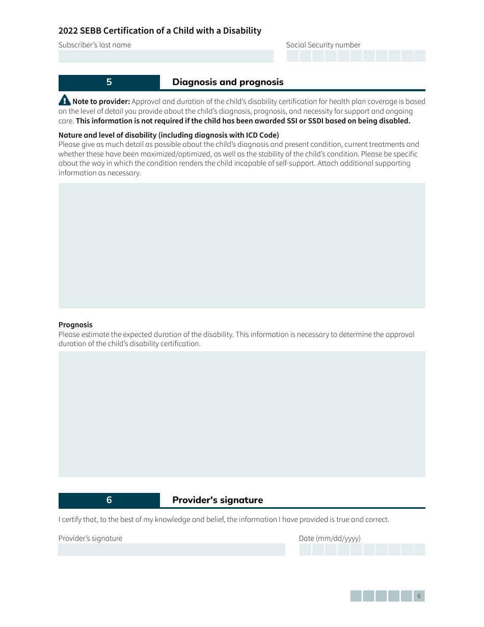 Form HCA20-0061 Sebb Certification of a Child With a Disability - Washington, Page 6
