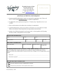 Apostille/Authentication Request - Wyoming