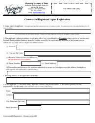 Document preview: Commercial Registered Agent Registration - Wyoming