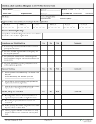Child &amp; Adult Care Food Program (CACFP) Site Review Form - Vermont