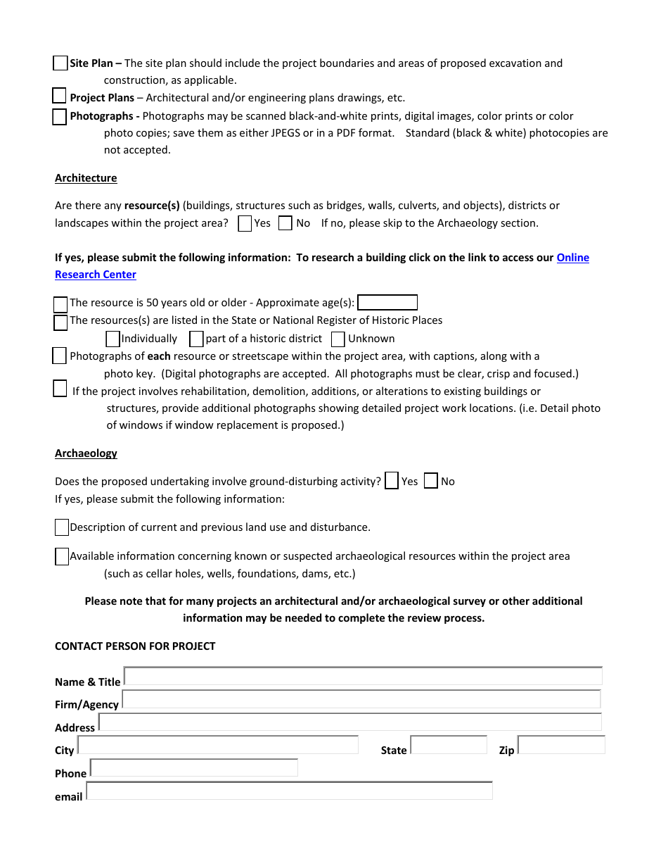 Historic Preservation Project Review Cover Form - Vermont, Page 3