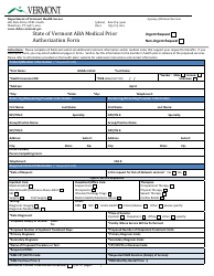 Document preview: Aba Medical Prior Authorization Form - Vermont