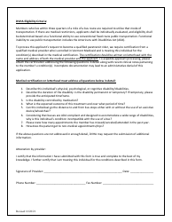 Public Transportation Medical Exemption Application - Vermont, Page 2