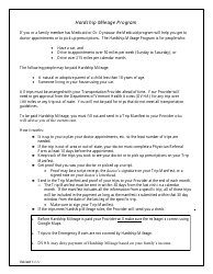 Hardship Mileage Waiver Form - Vermont