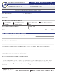 Document preview: Issue Mediation Request Form - Virginia