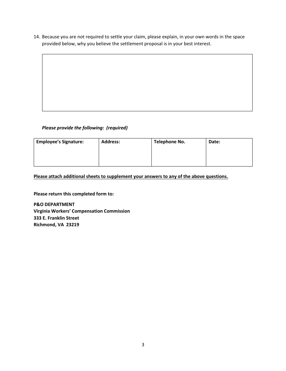 Informational Letter Where Employee Is Not Represented by Counsel - Virginia, Page 3