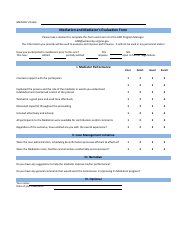 Document preview: Mediation and Mediator's Evaluation Form - Virginia