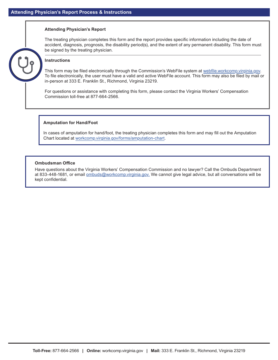 VWC Form 6 Attending Physicians Report - Virginia, Page 2