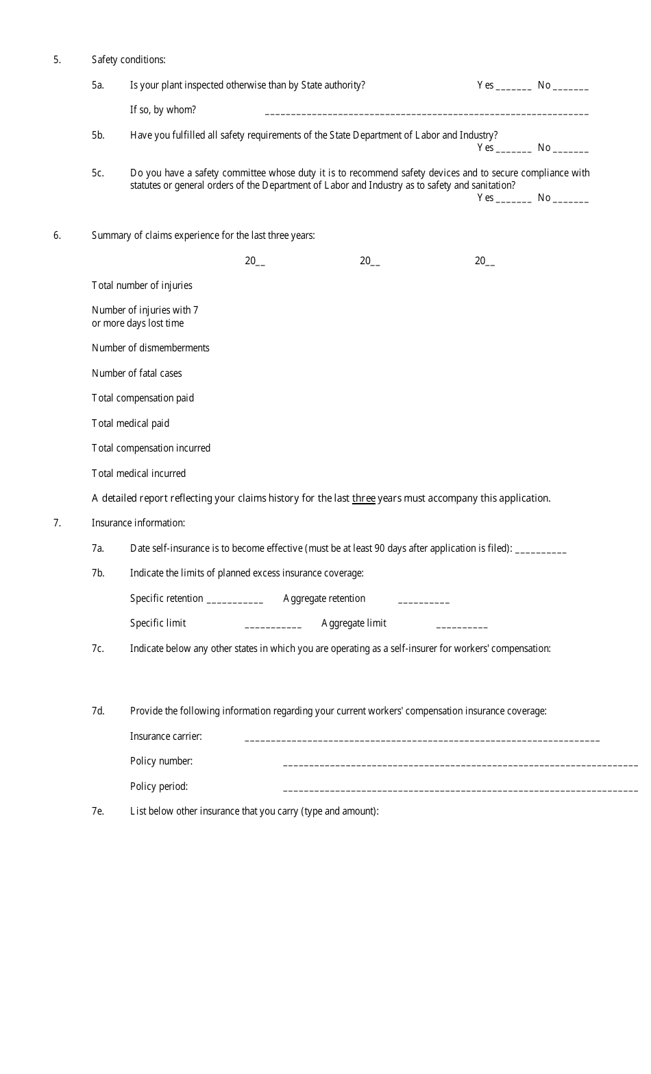 VWC Form SI20 Employers Application for Individual Self-insurance Under the Virginia Workers Compensation Act - Virginia, Page 3