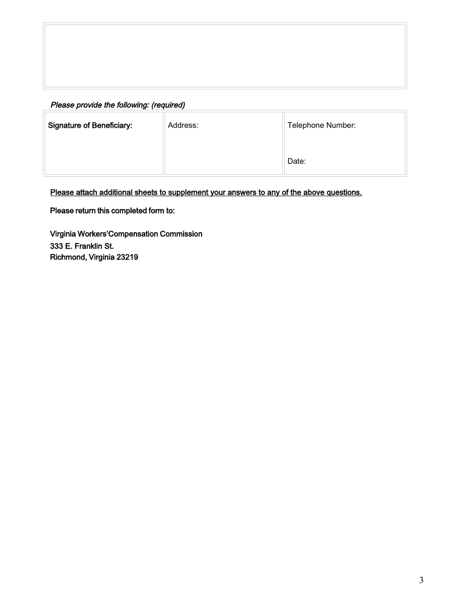Letter for Beneficiary in Fatal Case - Virginia, Page 3
