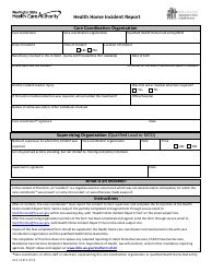 Document preview: Form HCA22-813 Health Home Incident Report - Washington