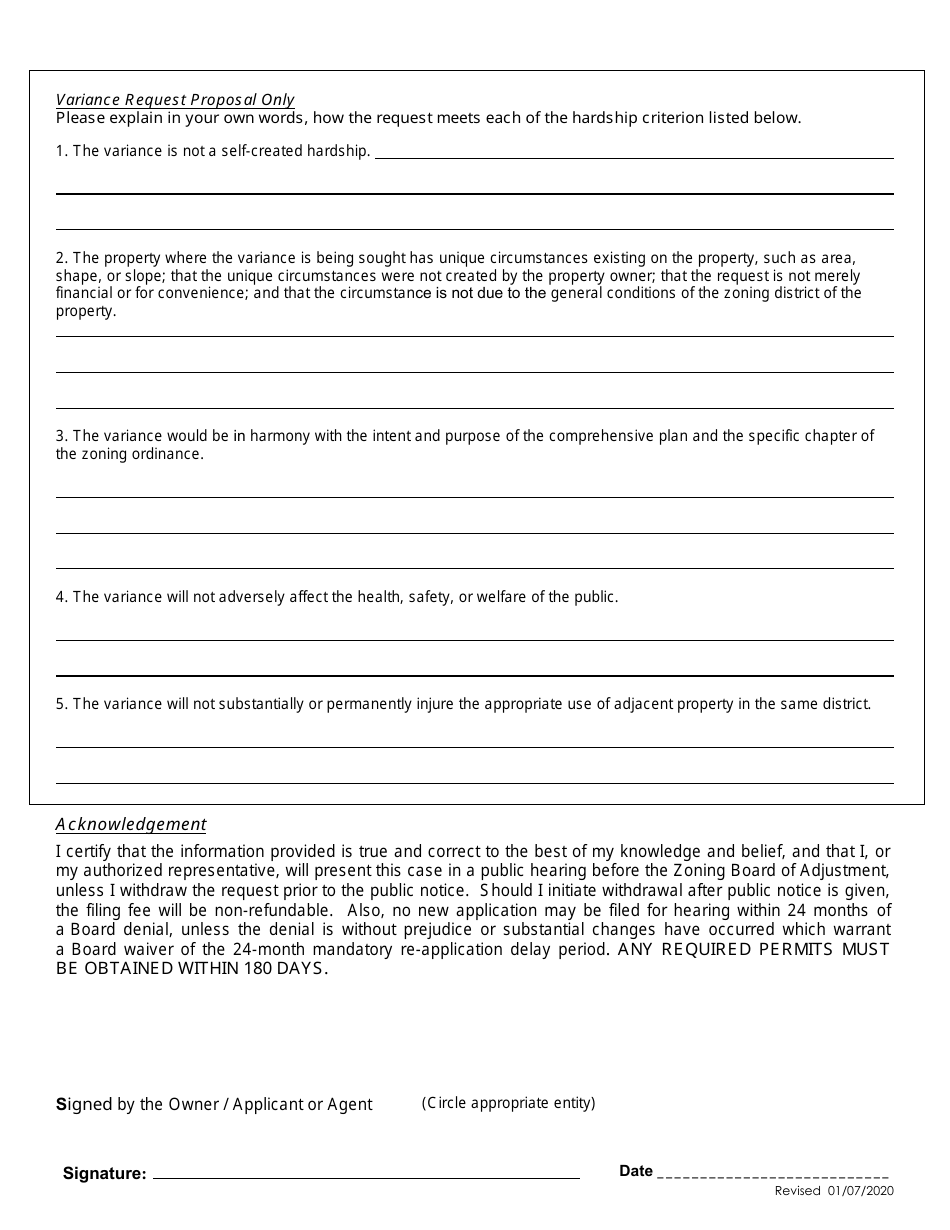 Application to the Zoning Board of Adjustment - City of Fort Worth, Texas, Page 4