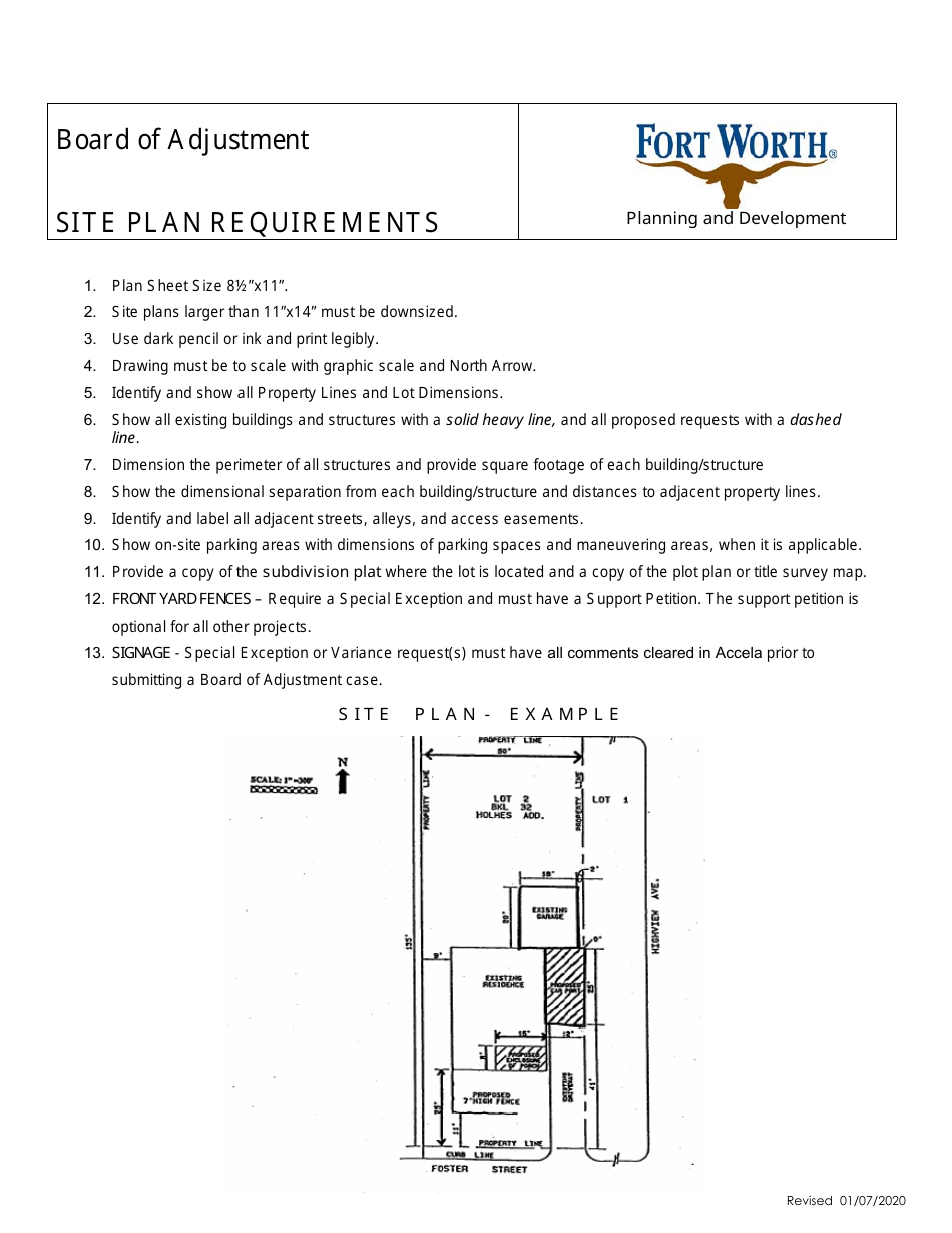 Application to the Zoning Board of Adjustment - City of Fort Worth, Texas, Page 5