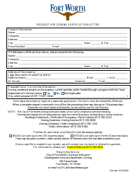 Request for Zoning Verification Letter - City of Fort Worth, Texas, Page 2