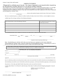 Form CCR VITAL08 Application for Certified Copy of a Marriage Record - Ventura County, California, Page 2