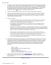 Form CCR VITAL08 Application for Certified Copy of a Marriage Record - Ventura County, California, Page 3