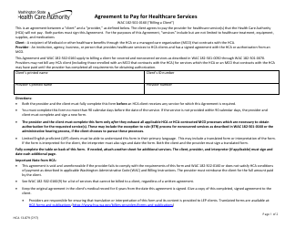 Form HCA13-879 Agreement to Pay for Healthcare Services - Washington
