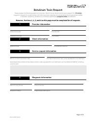 Document preview: Form HCA13-003 Botulinum Toxin Request - Washington