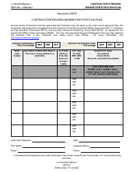 Document preview: Form 00570 Contractors Revised Mwsbe Participation Plan - City of Houston, Texas