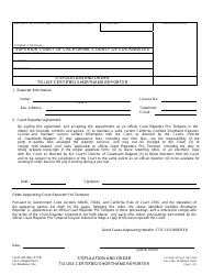 Form LACIV236 Stipulation and Order to Use Certified Shorthand Reporter - County of Los Angeles, California