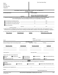 Document preview: Form CK007 Application for Rehearing & Order (Welfare and Institutions Code Section 252) - County of Los Angeles, California