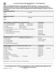 Form PDS293 Commercial Building Permit Application - County of San Diego, California, Page 2
