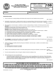 Form PDS639B Accessibility Correction List - Existing and Historical Buildings - County of San Diego, California