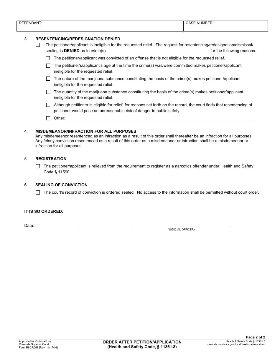 Form Ri Cr058 Fill Out Sign Online And Download Fillable Pdf County Of Riverside California 