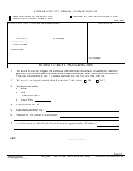 Document preview: Form RI-YAT001 Request to Seal Yat Program Records - County of Riverside, California