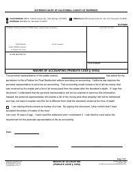 Document preview: Form RI-PR056 Waiver of Accounting (Probate Code 10954) - County of Riverside, California