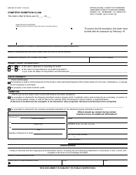 Form BOE-265 &quot;Cemetery Exemption Claim&quot; - County of Riverside, California