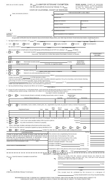 Form BOE-261  Printable Pdf