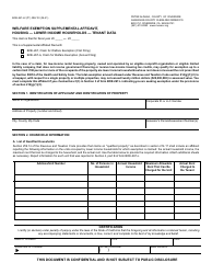 Form BOE-267-L2 Welfare Exemption Supplemental Affidavit, Housing - Lower Income Households - Tenant Data - County of Riverside, California