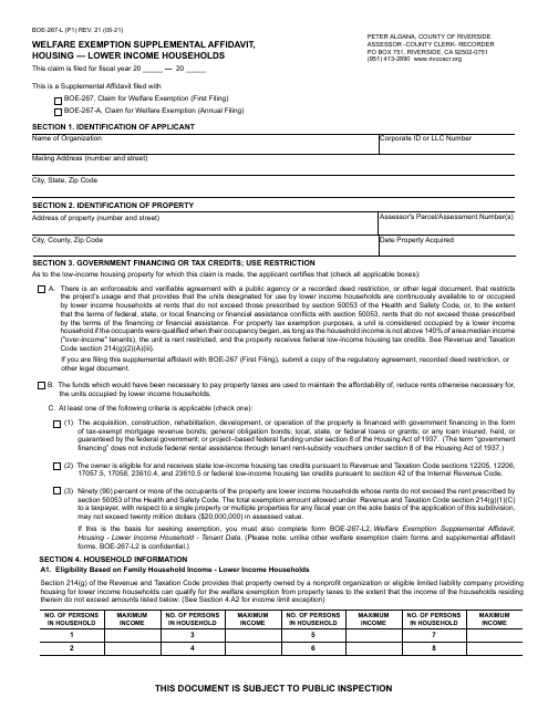 Form BOE-267-L  Printable Pdf