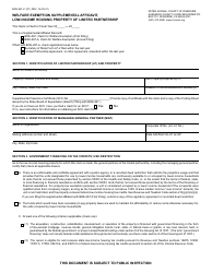 Form BOE-267-L1 Welfare Exemption Supplemental Affidavit, Low-Income Housing Property of Limited Partnership - County of Riverside, California