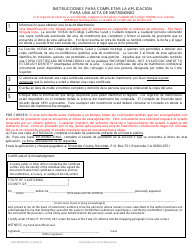 Formulario ACR485 Aplicacion Para Una Copia Certificada O Busqueda De Una Acta De Matrimonio - County of Riverside, California (Spanish), Page 2
