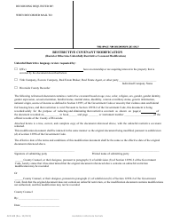 Form ACR608 Restrictive Covenant Modification (Racial or Otherwise Unlawfully Restrictive Covenant Modification) - California