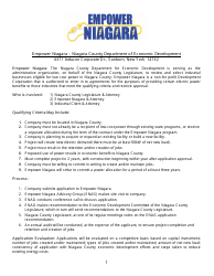 Document preview: Application for Empower Niagara Assistance - Niagara County, New York