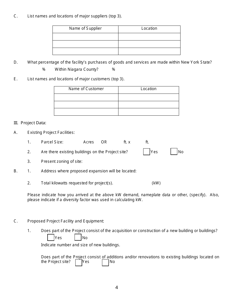 Niagara County, New York Application for Empower Niagara Assistance