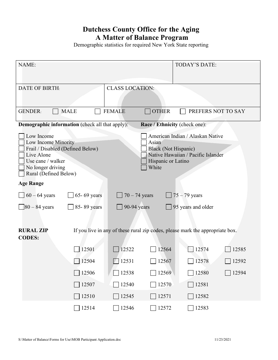 Participant Application - Dutchess County, New York, Page 3