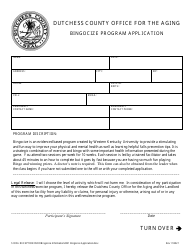 Bingocize Program Application - Dutchess County, New York, Page 2
