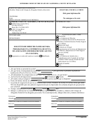 Document preview: Formulario PL-FL006 Solicitud De Derecho Familiar Para Programar Una Conferencia De Junta De Asignacion (Memorandum De Asunto En Cuestion) - County of Placer, California (Spanish)