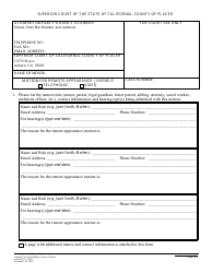 Form PL-JV006 Motion for Remote Appearance: Juvenile - County of Placer, California